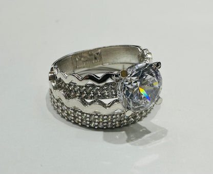 10K WHITE GOLD RING'S WITH CZ STONES -WEIGHT: 5.0gm