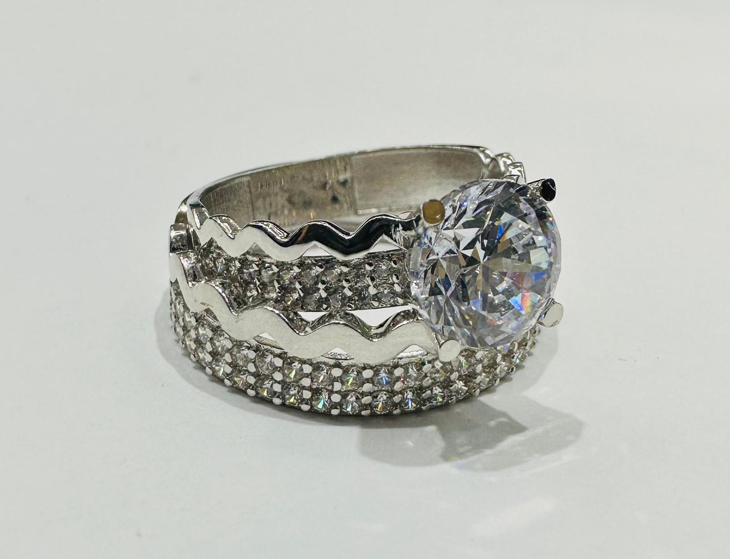 10K WHITE GOLD RING'S WITH CZ STONES -WEIGHT: 5.0gm