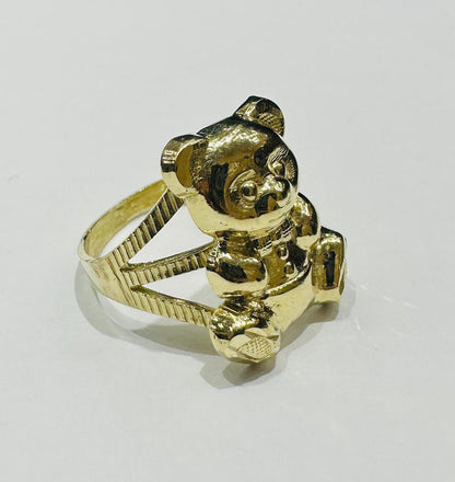 10K GOLD TEDDY BEAR RING -WEIGHT: 4.7gm