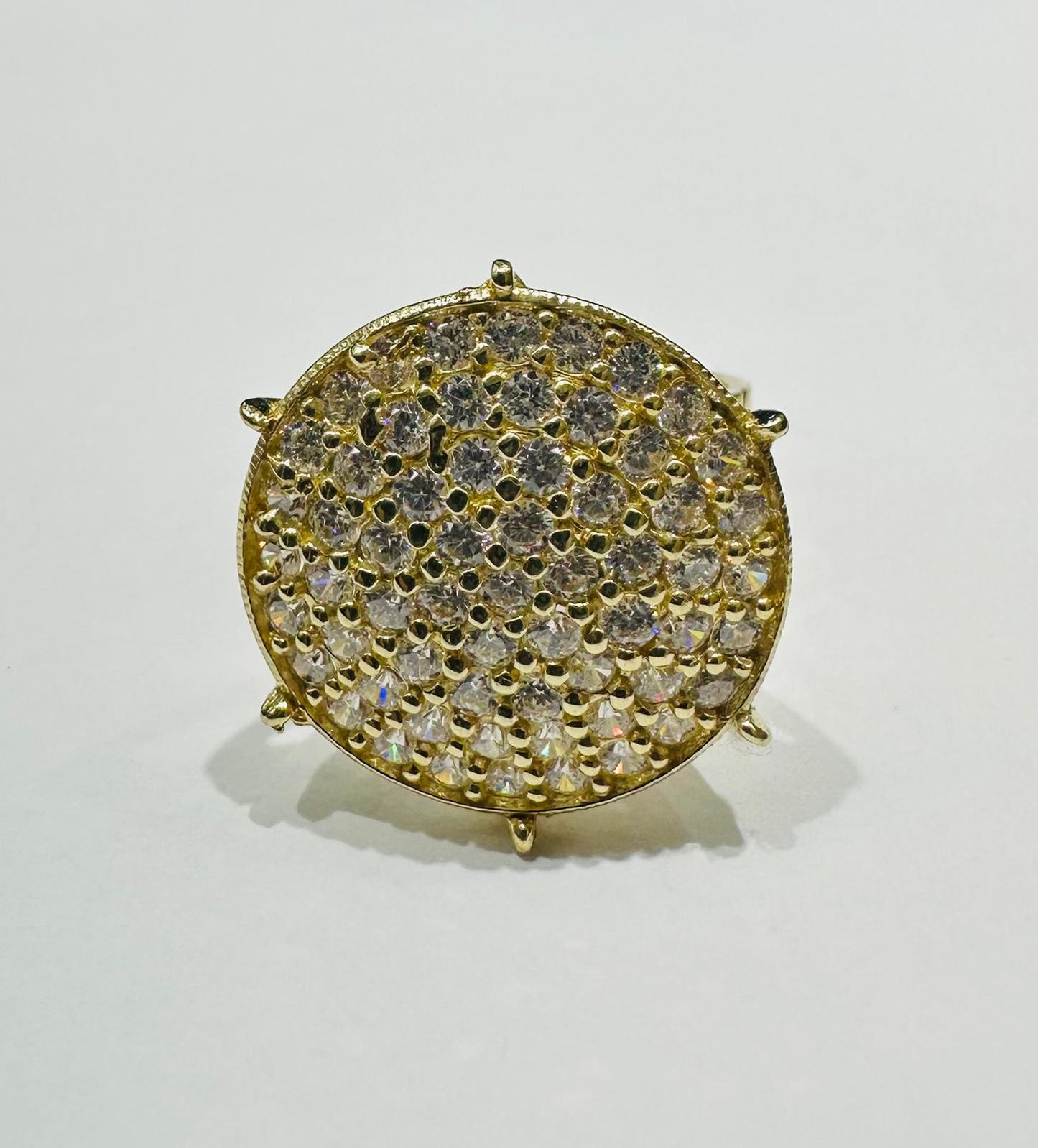 10K GOLD ROUND CZ STONES RING-WEIGHT: 6.4gm
