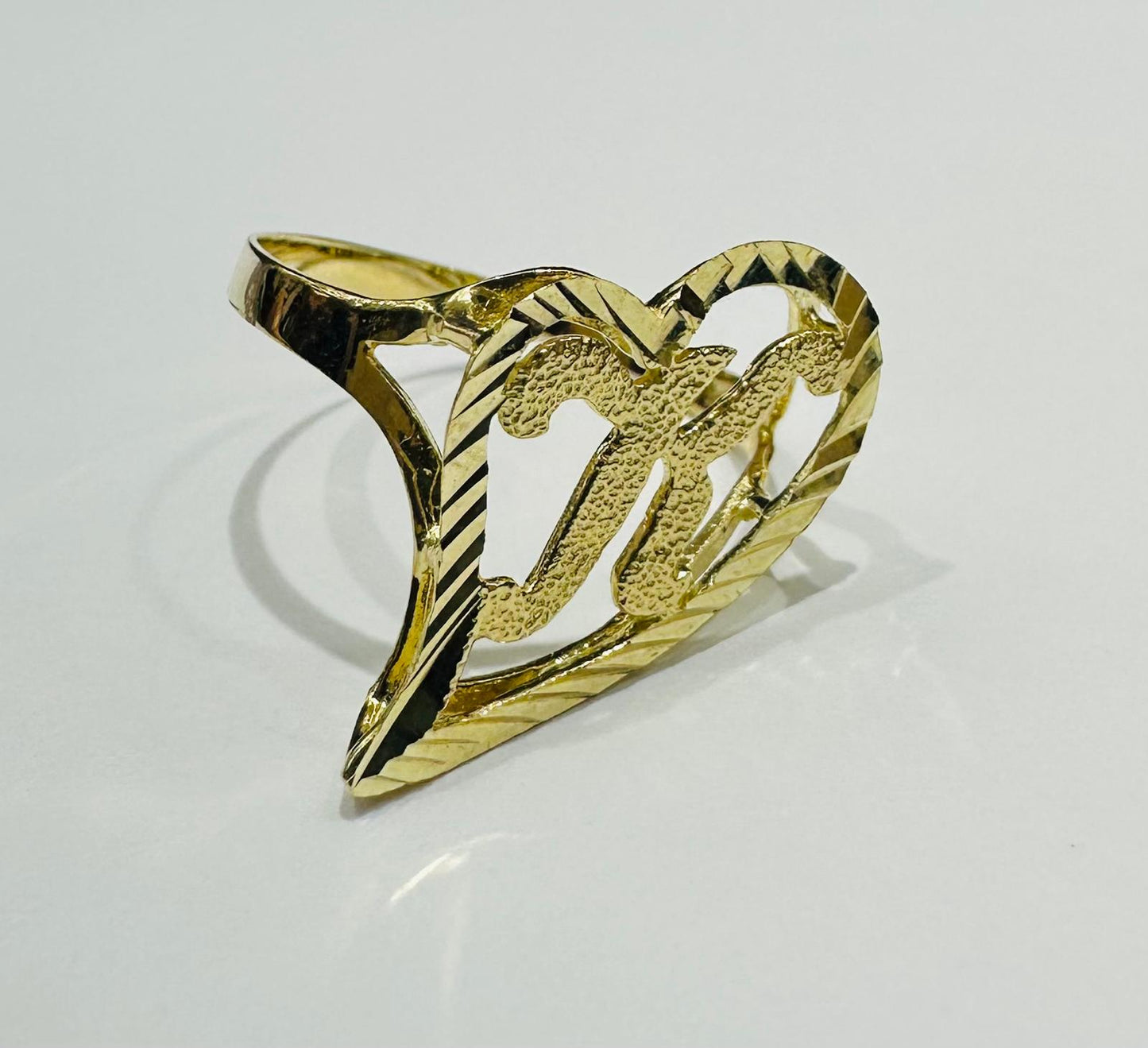 10K GOLD INITIAL LETTER "K" RING -WEIGHT: 2.0gm