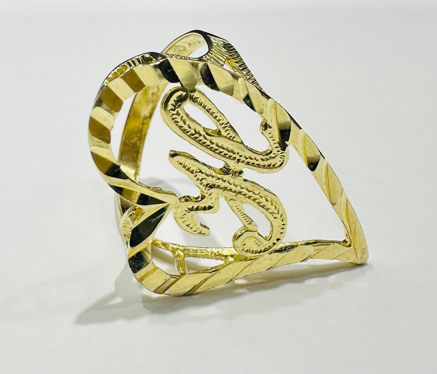 10K GOLD INITIAL LETTER "H" RING -WEIGHT: 2.4gm