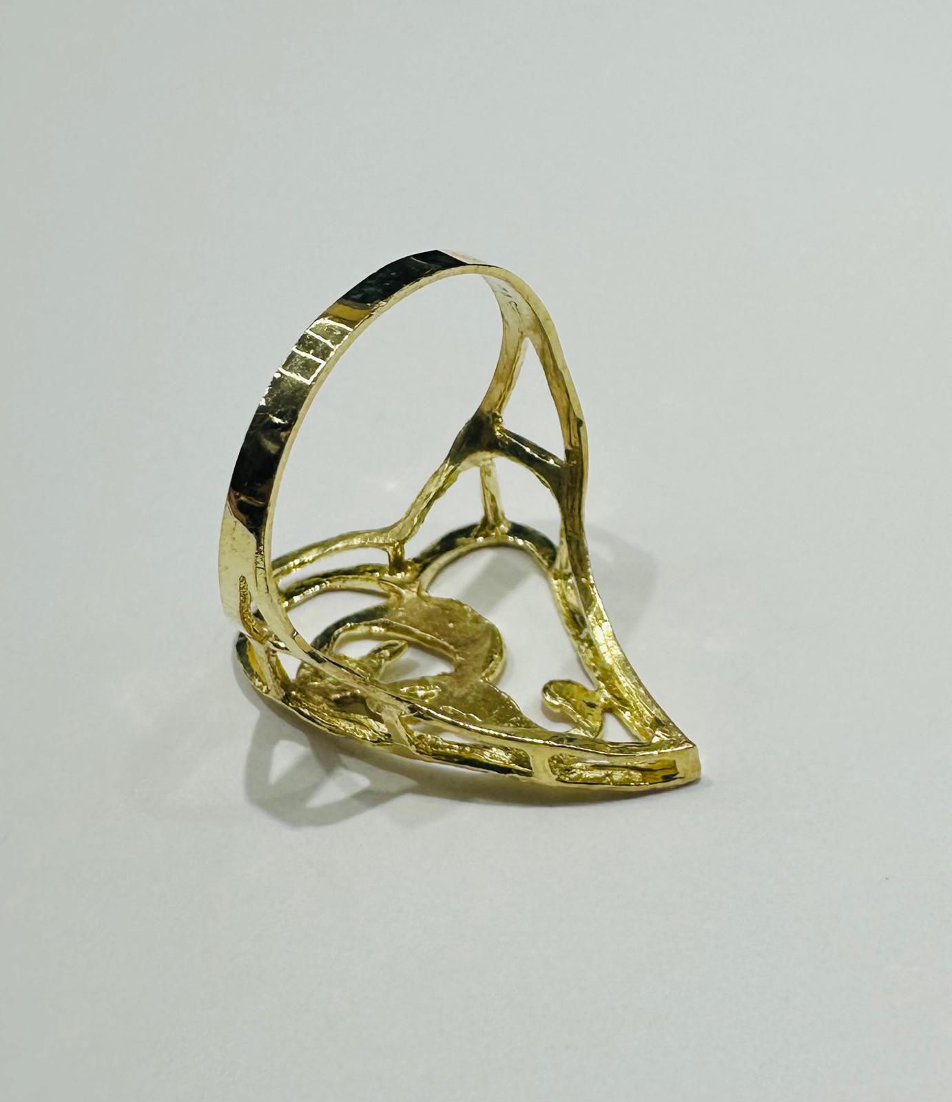 10K GOLD INITIAL LETTER "G" RING -WEIGHT: 2.3gm