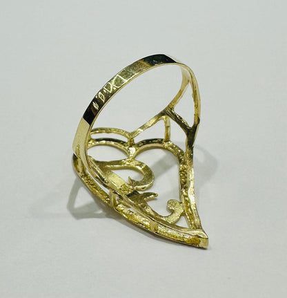 10K GOLD INITIAL LETTER "F" RING -WEIGHT: 1.8gm