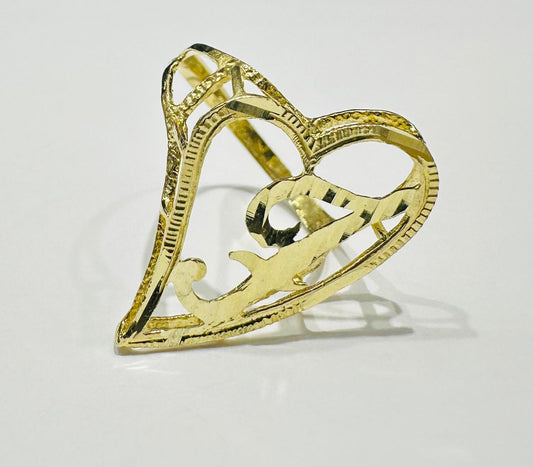 10K GOLD INITIAL LETTER "F" RING -WEIGHT: 1.8gm