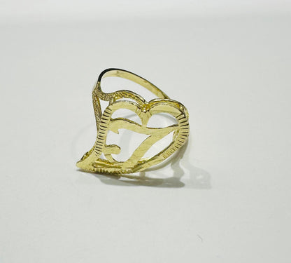10K GOLD INITIAL LETTER "I" RING -WEIGHT: 1.6gm