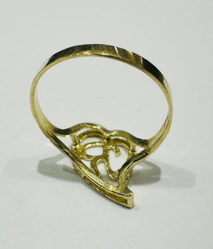 10K GOLD INITIAL LETTER "R" RING -WEIGHT: 1.2gm