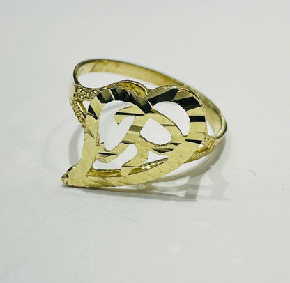 10K GOLD INITIAL LETTER "R" RING -WEIGHT: 1.2gm