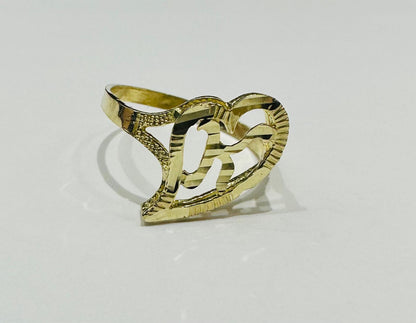 10K GOLD INITIAL LETTER "K" RING -WEIGHT: 1.3gm