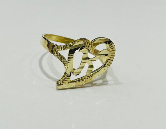 10K GOLD INITIAL LETTER "K" RING -WEIGHT: 1.3gm