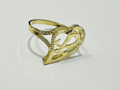 10K GOLD INITIAL LETTER "L" RING -WEIGHT: 1.3gm