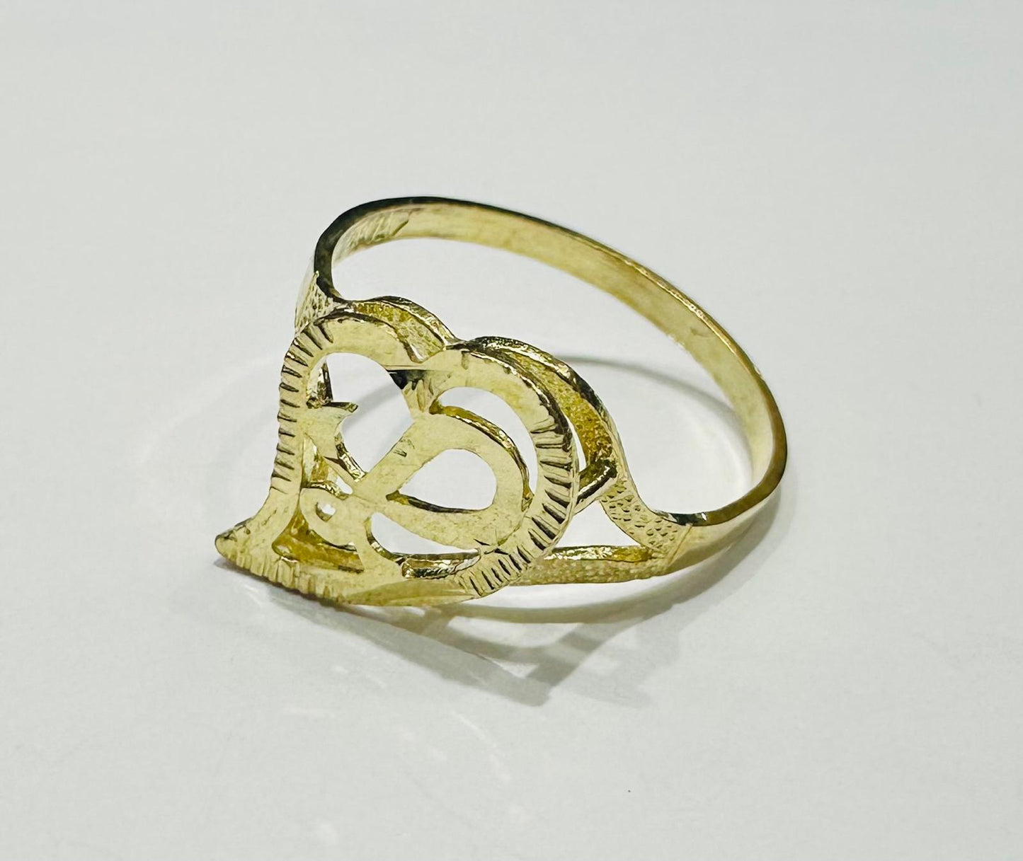 10K GOLD INITIAL LETTER "L" RING -WEIGHT: 1.3gm