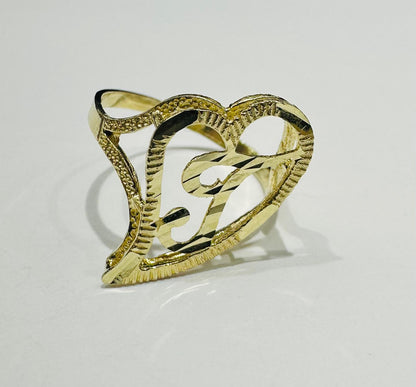 10K GOLD INITIAL LETTER "I" RING -WEIGHT: 1.7gm