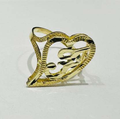10K GOLD INITIAL LETTER "F" RING -WEIGHT: 1.4gm