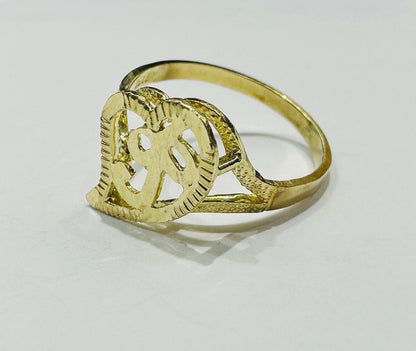 10K GOLD INITIAL LETTER "P" RING -WEIGHT: 1.6gm
