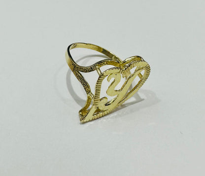 10K GOLD INITIAL LETTER "Y" RING -WEIGHT: 2.0gm
