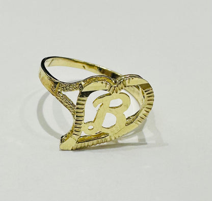 10K GOLD INITIAL LETTER "B" RING -WEIGHT: 1.4gm