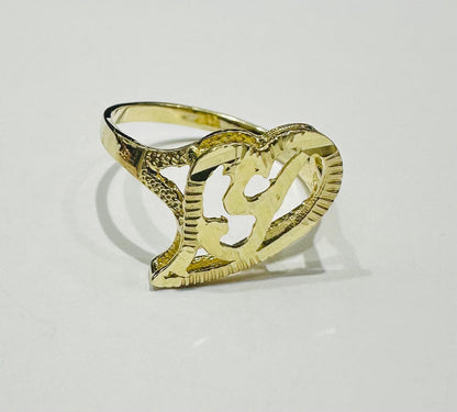 10K GOLD INITIAL LETTER "Y" RING -WEIGHT: 1.4gm