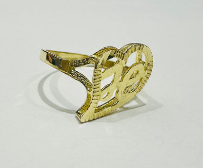 10K GOLD INITIAL LETTER "H" RING -WEIGHT: 1.5gm