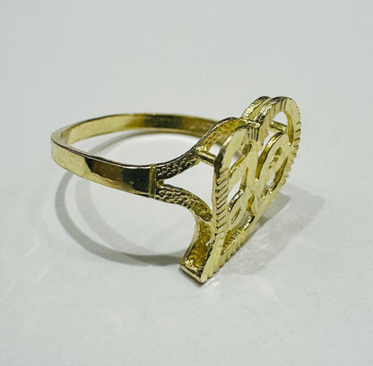 10K GOLD INITIAL LETTER "H" RING -WEIGHT: 1.5gm