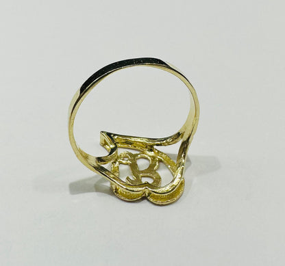 10K GOLD INITIAL LETTER "B" RING -WEIGHT: 1.4gm