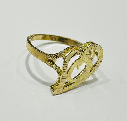 10K GOLD INITIAL LETTER "O" RING -WEIGHT: 1.5gm