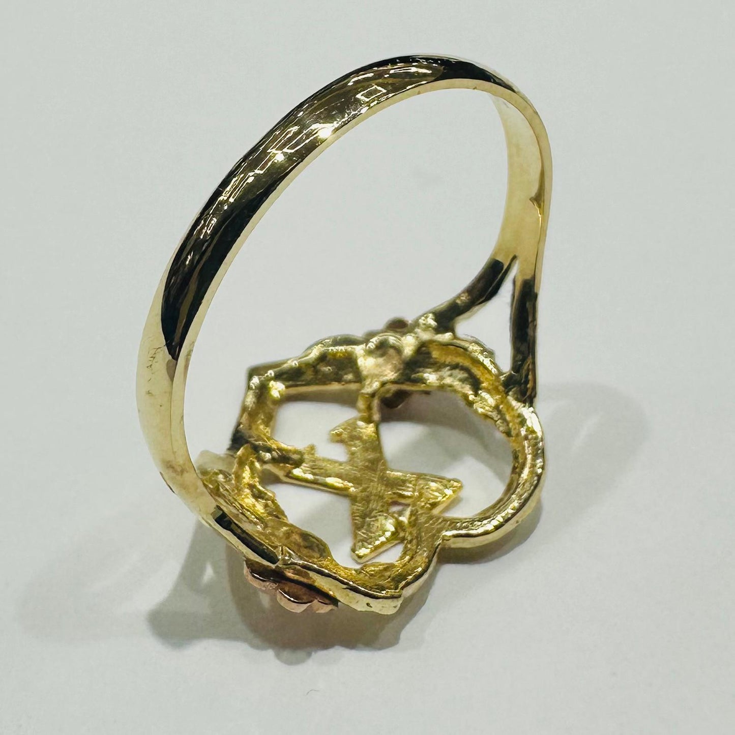 10K GOLD TWO TONED INITIAL LETTER "X" RING -WEIGHT: 1.7gm