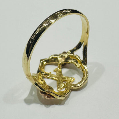 10K GOLD TWO TONED INITIAL LETTER "X" RING -WEIGHT: 1.7gm