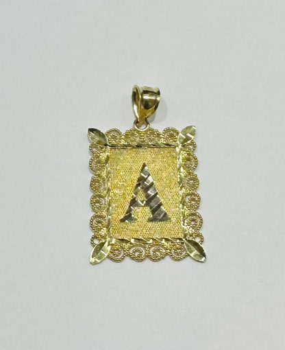 10K GOLD TWO TONED INITIAL LETTER "A" PENDANT -WEIGHT: 3.0gm
