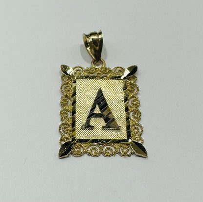 10K GOLD TWO TONED INITIAL LETTER "A" PENDANT -WEIGHT: 1.6gm