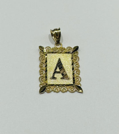 10K GOLD TWO TONED INITIAL LETTER "A" PENDANT -WEIGHT: 1.6gm