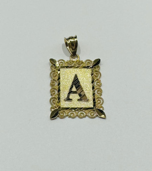 10K GOLD TWO TONED INITIAL LETTER "A" PENDANT -WEIGHT: 1.6gm