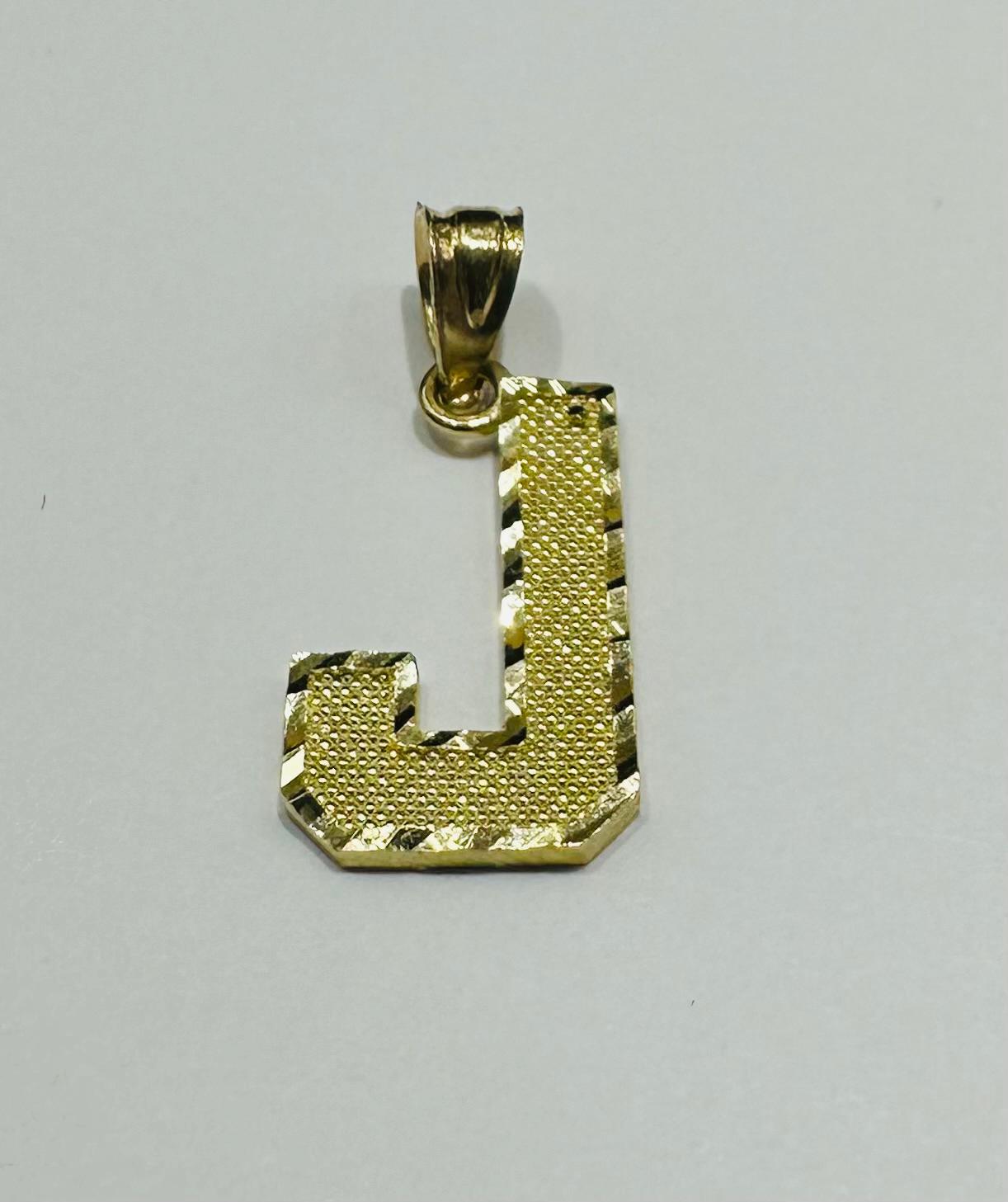 10K GOLD INITIAL LETTER "J" PENDANT