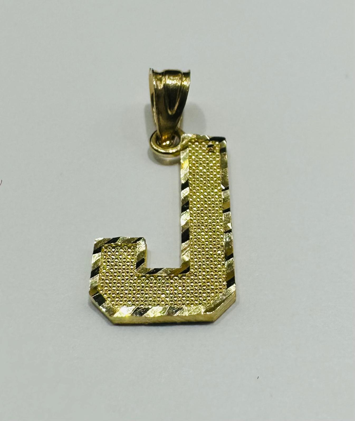 10K GOLD INITIAL LETTER "J" PENDANT