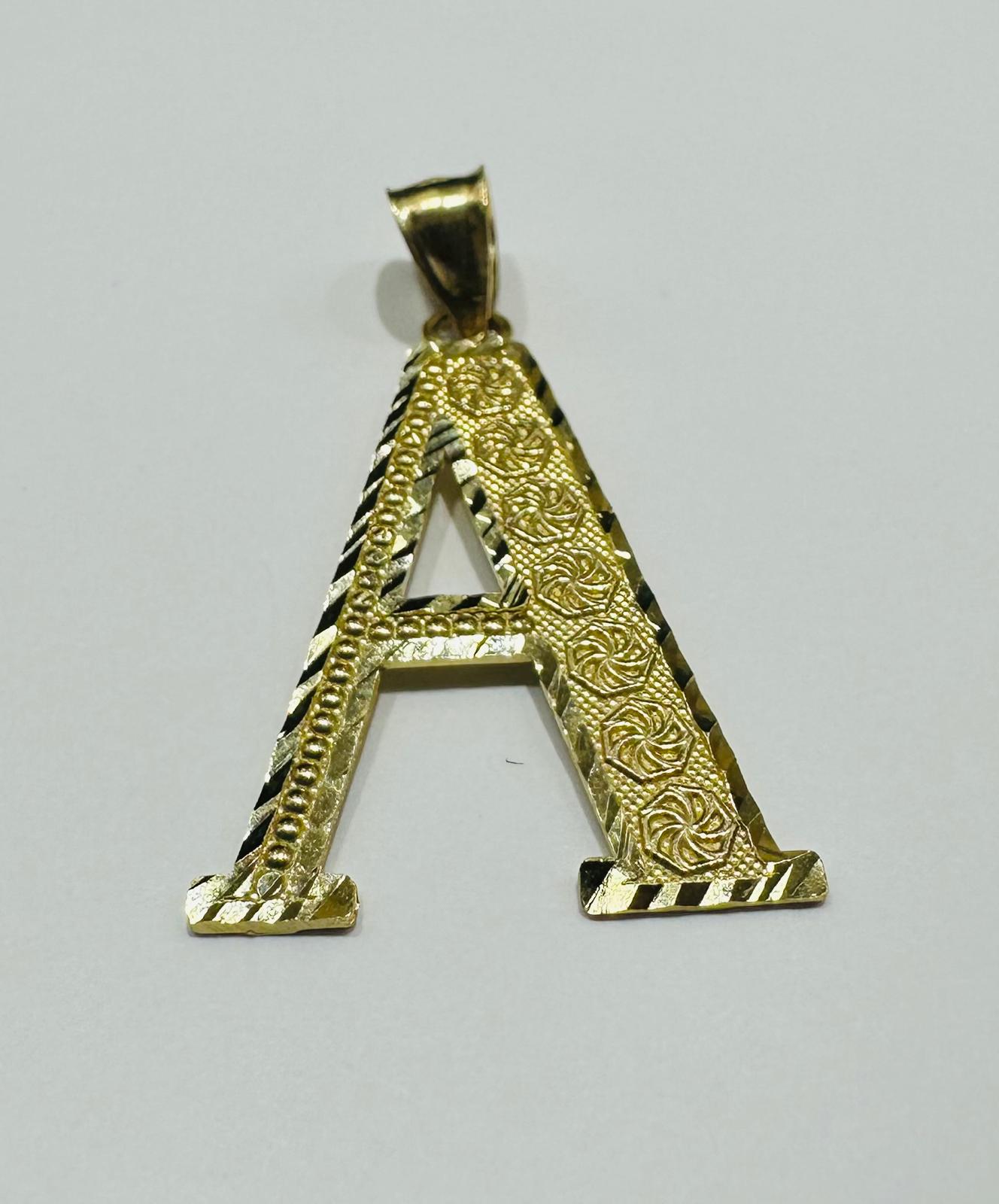 10K GOLD INITIAL LETTER "A" PENDANT- WEIGHT: 1.6gm