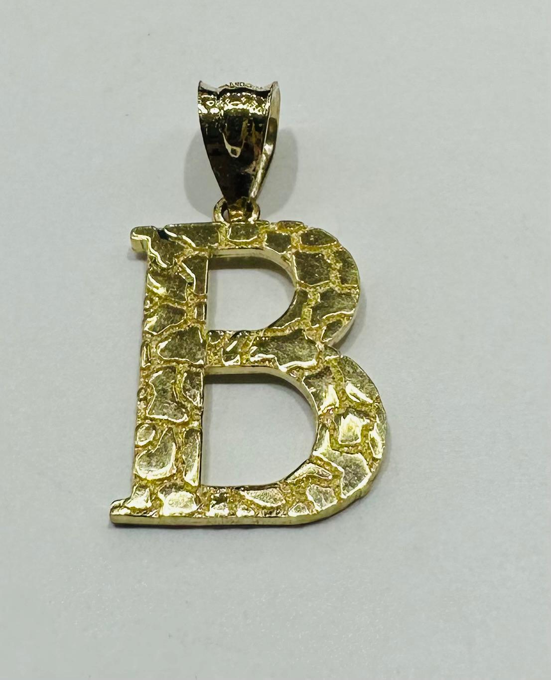10K GOLD INITIAL LETTER "B" PENDANT