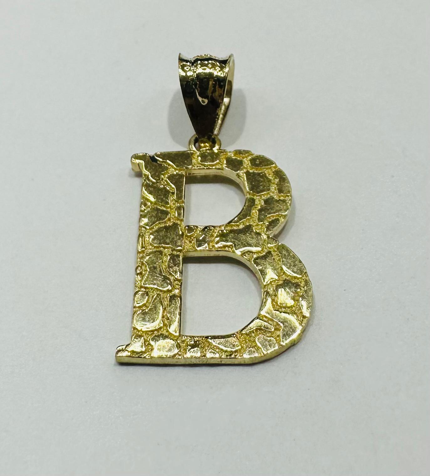 10K GOLD INITIAL LETTER "B" PENDANT