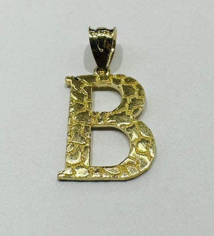 10K GOLD INITIAL LETTER "B" PENDANT