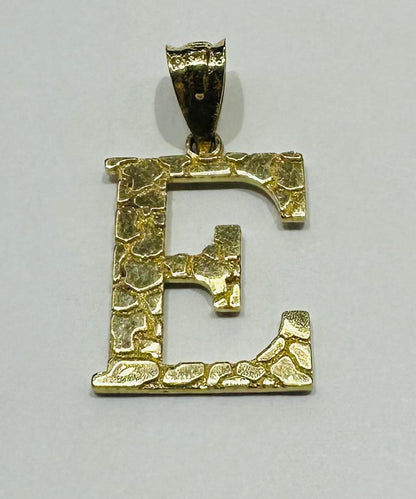 10K GOLD INITIAL LETTER "E" PENDANT