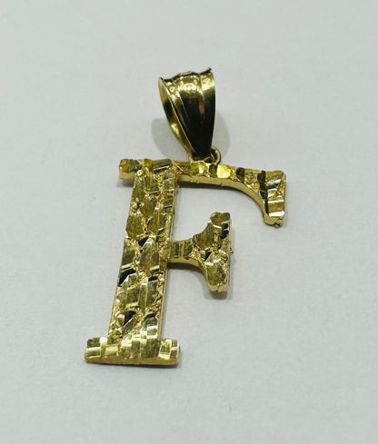 10K GOLD INITIAL LETTER "F" PENDANT