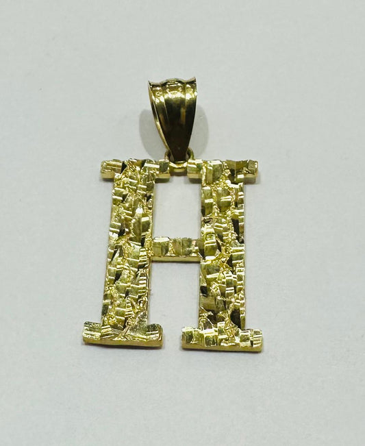 10K GOLD INITIAL LETTER "H" PENDANT