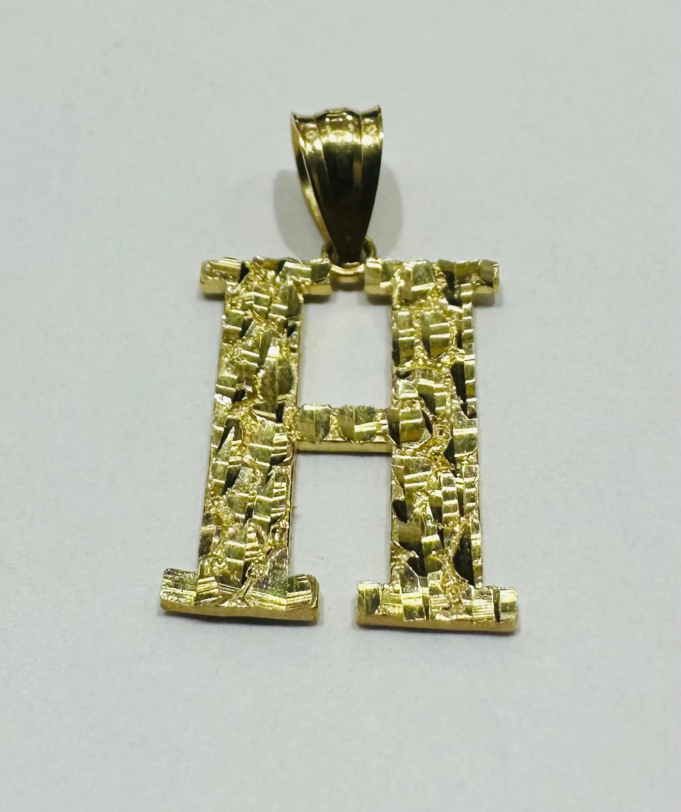 10K GOLD INITIAL LETTER "H" PENDANT