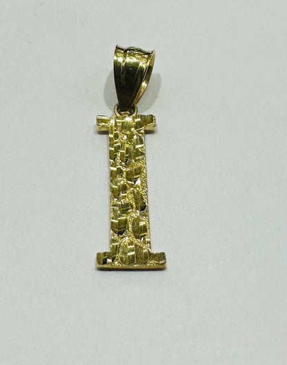 10K GOLD INITIAL LETTER "I" PENDANT