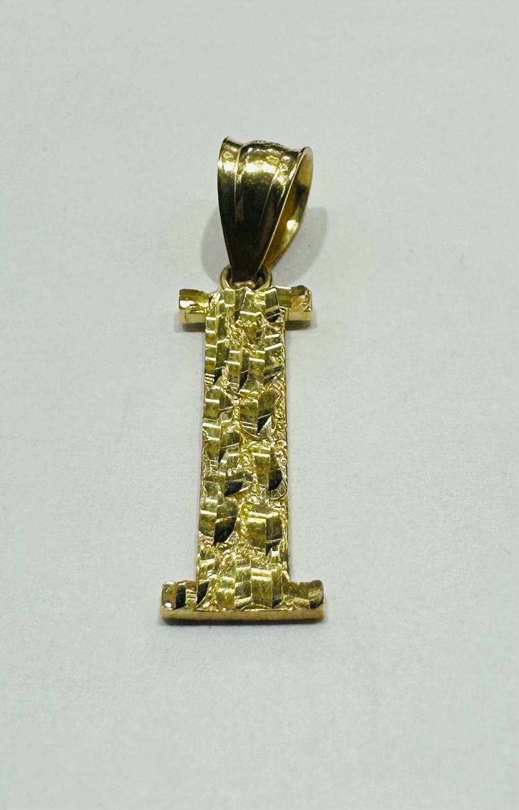 10K GOLD INITIAL LETTER "I" PENDANT