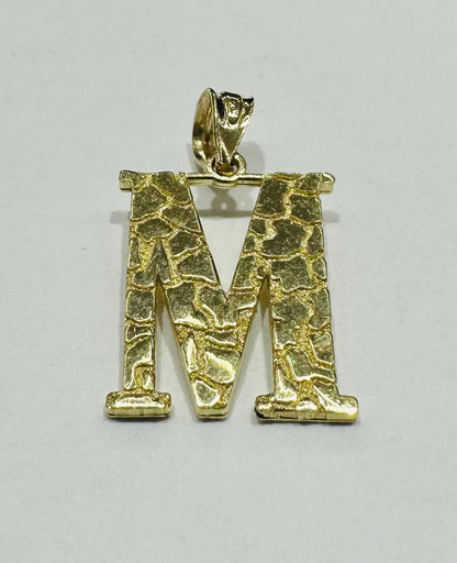 10K GOLD INITIAL LETTER "M" PENDANT