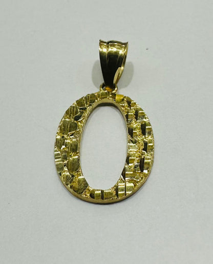 10K GOLD INITIAL LETTER "O" PENDANT