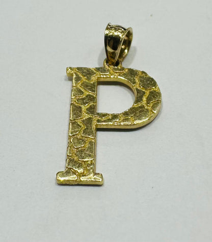 10K GOLD INITIAL LETTER "P" PENDANT
