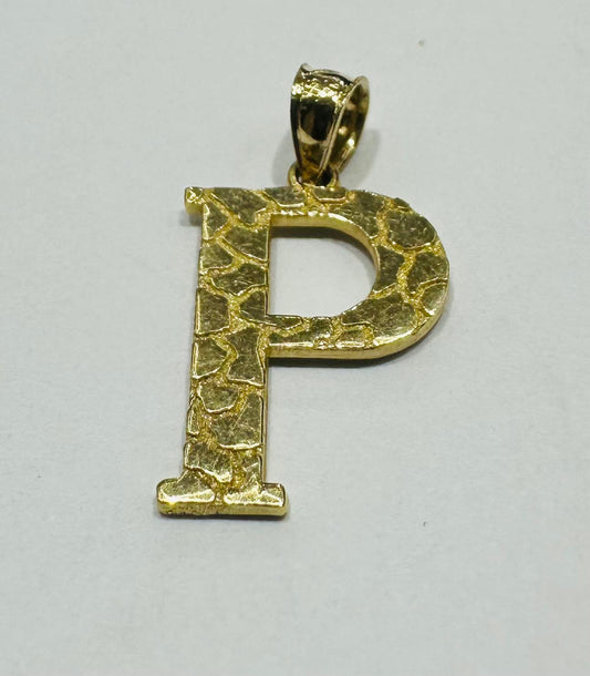 10K GOLD INITIAL LETTER "P" PENDANT