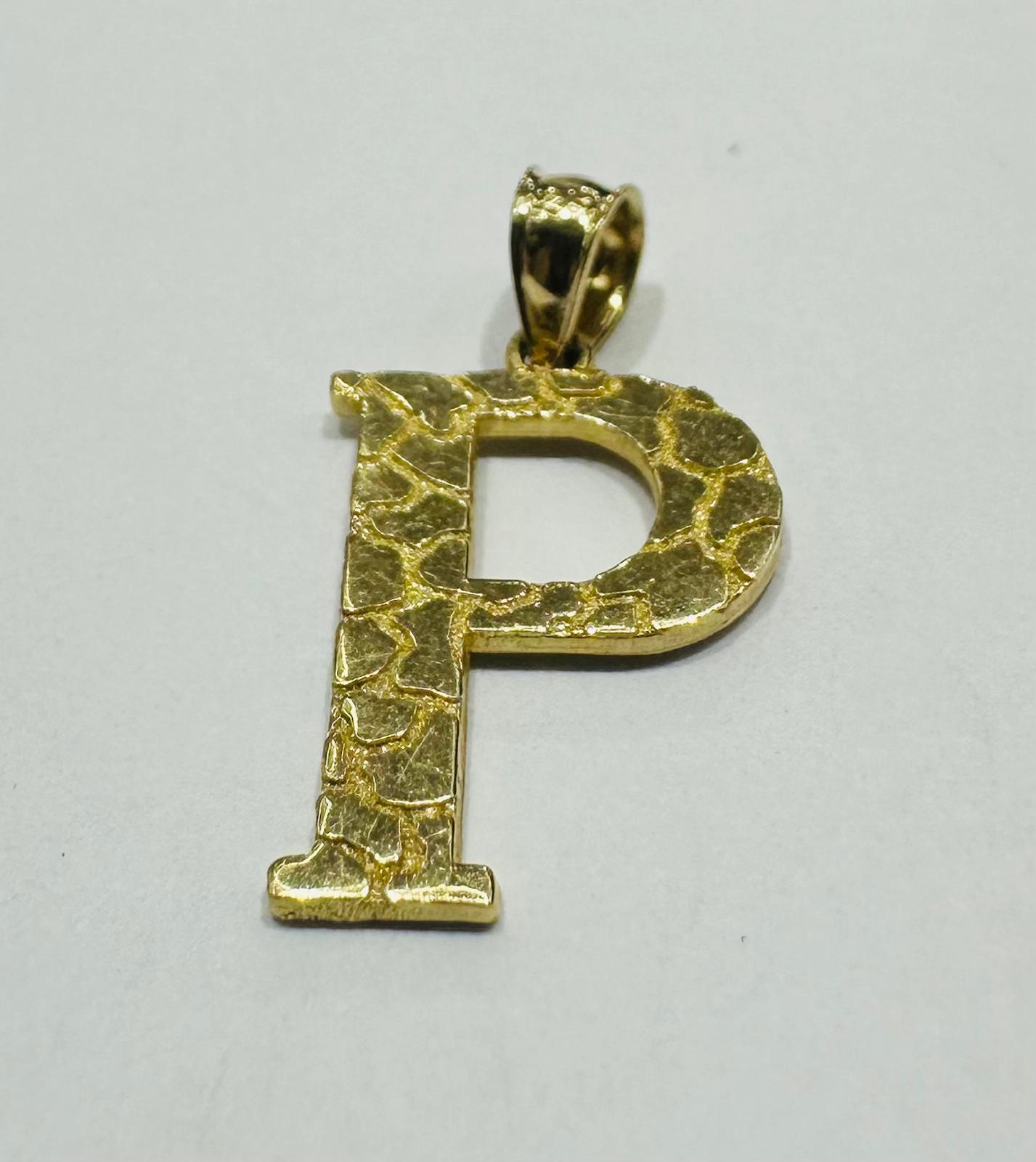 10K GOLD INITIAL LETTER "P" PENDANT