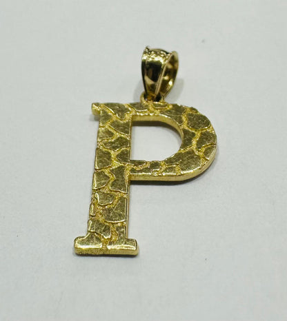 10K GOLD INITIAL LETTER "P" PENDANT